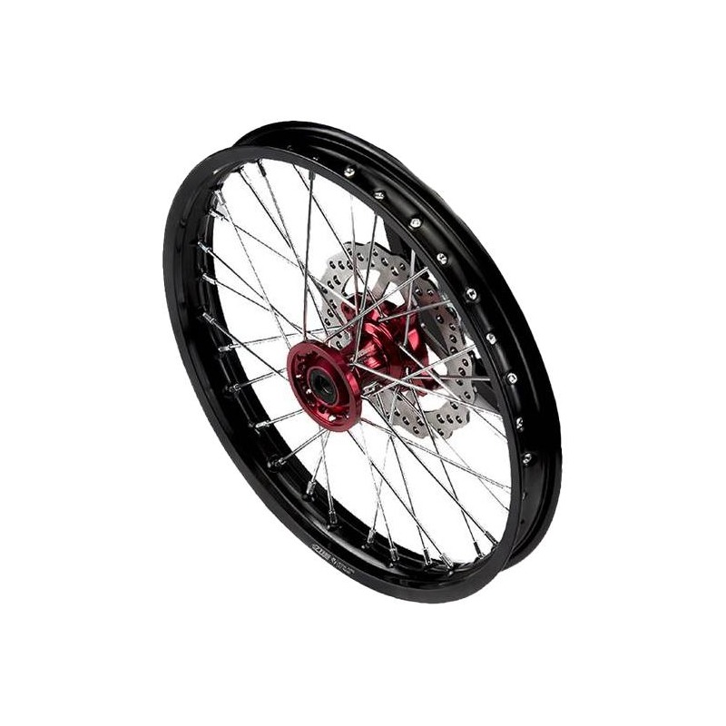Roue avant alu 1.6 x 17’’ YCF moyeu CNC rouge