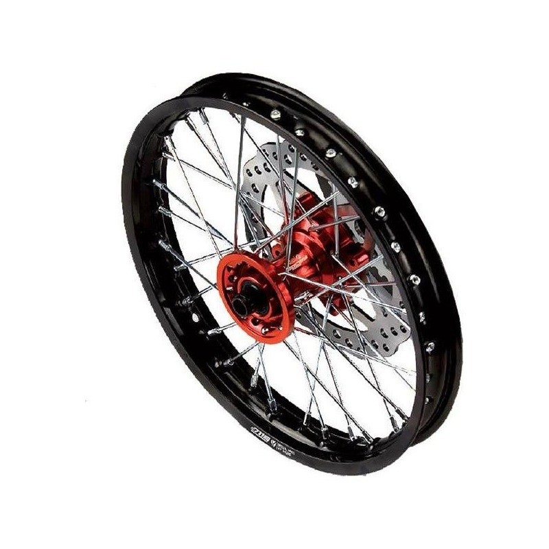 Roue avant alu YCF 1.4x14 noir/orange