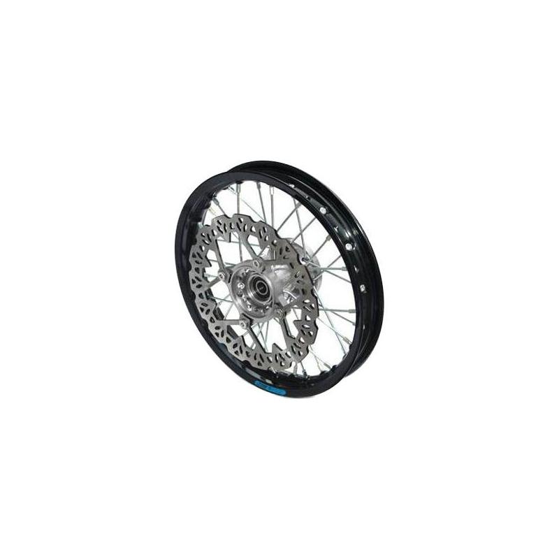 Roue avant complète alu YCF 1.4x12’’ noir/moyeu argent
