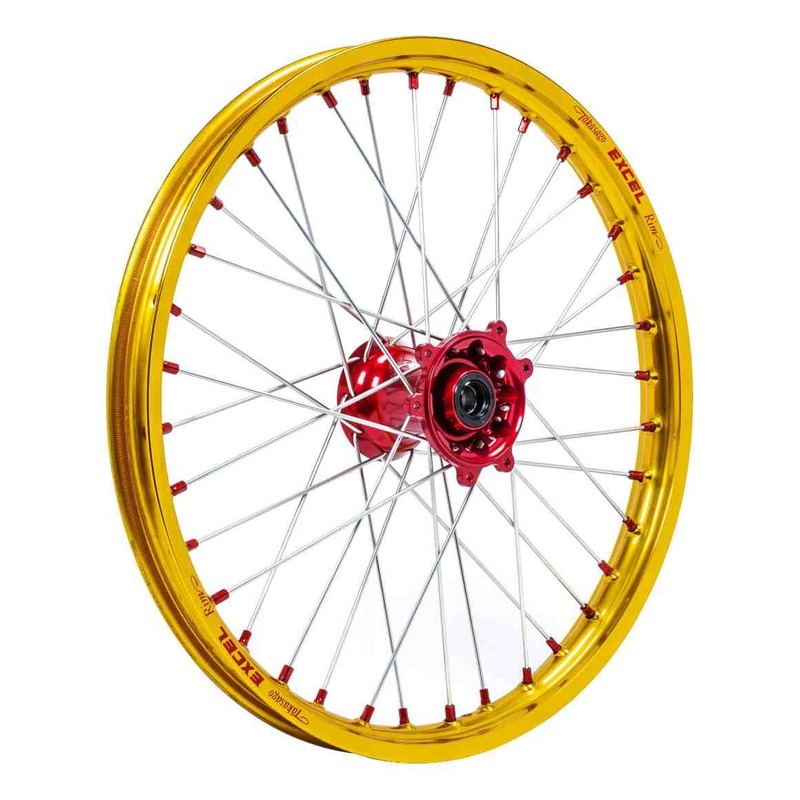 Roue avant dorée moyeu rouge Kite Elite MX-EN 1,6’’x21’’ pour