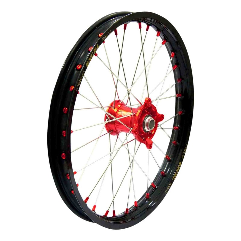 Roue avant noire moyeu rouge Kite Elite MX-EN 1,6’’x21’’ pour