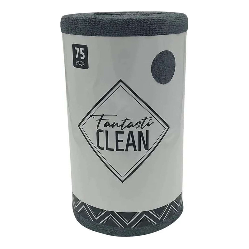 Rouleau de 75 chiffons microfibres prédécoupés Fantasti CLEAN