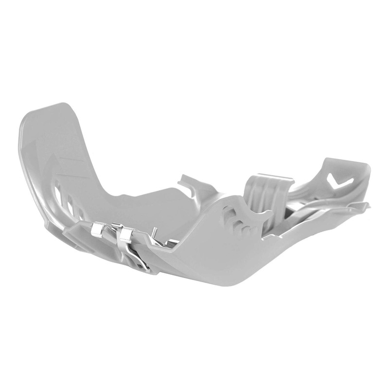 Sabot Moteur POLISPORT Fortress en PHD Blanc avec Protection de Biellette pour KTM 250 SX 17-18