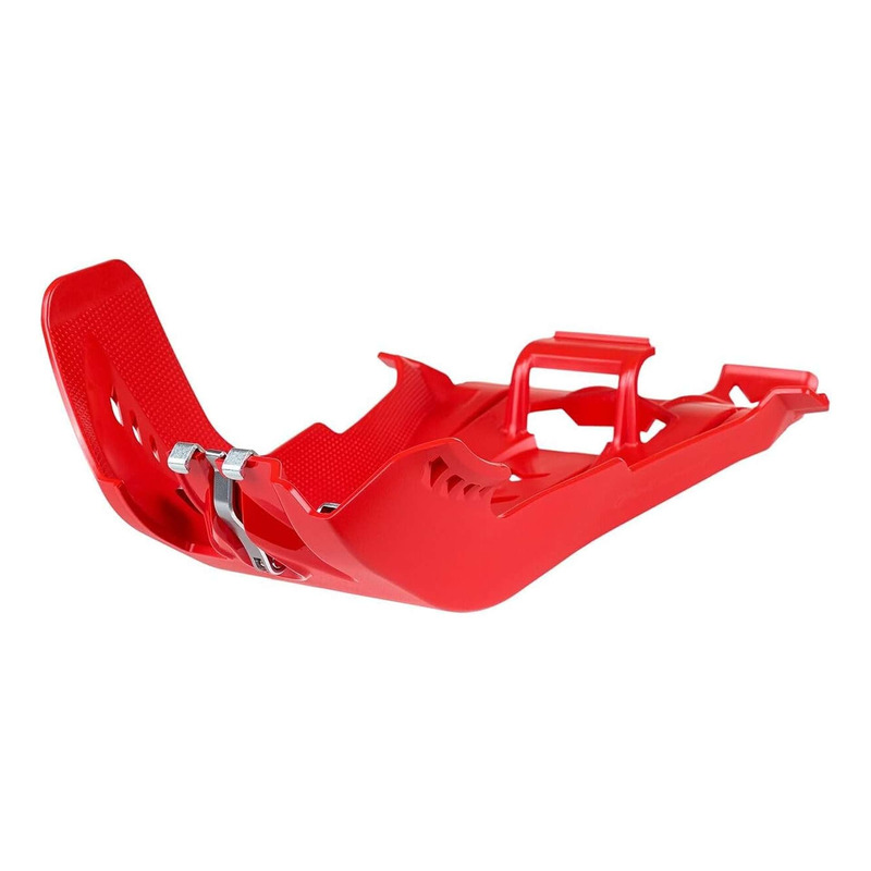 Sabot Moteur POLISPORT Fortress en PHD Rouge avec Protection de Biellette pour KTM 250 SXF 16-22