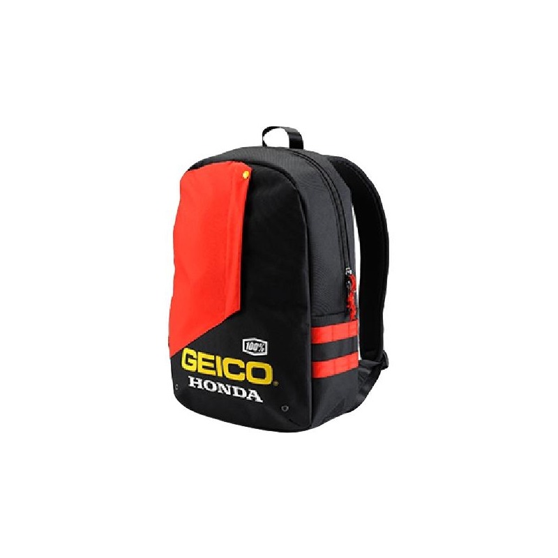 Sac à dos 100% Geico/Honda Haversack noir/rouge