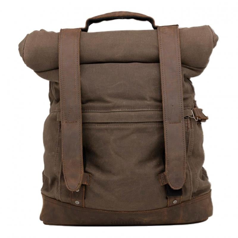 Sac à dos backpack en toile rouleau Burly Brand kaki