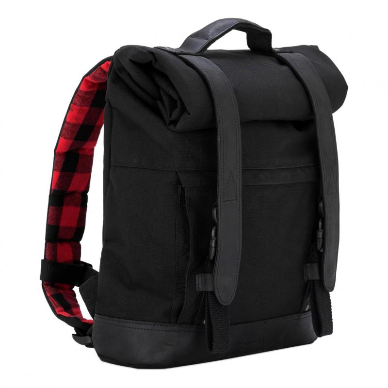 Sac à dos Burly Brand en toile rouleau noir