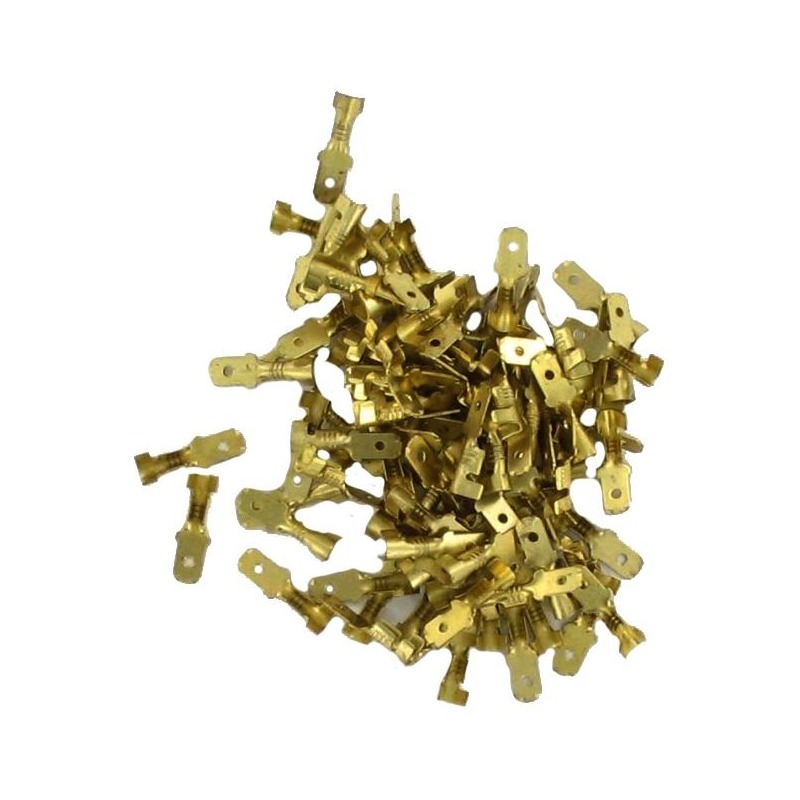 Sachet de 100 cosses mâles en laiton 4.8x1