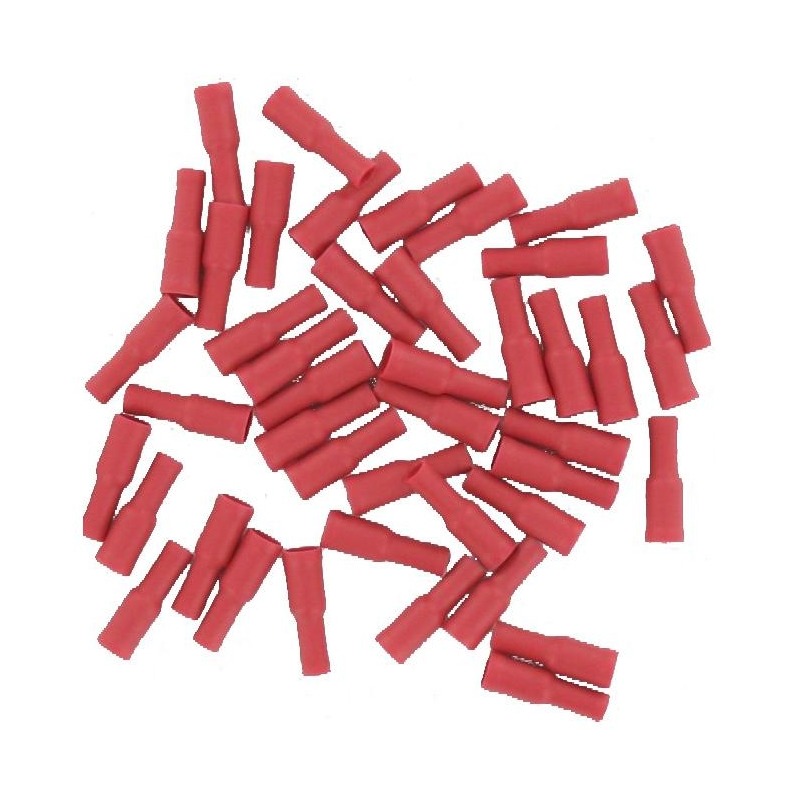 Sachet de 50 cosses femelle ronde isolée de 0,5-1,5mm² fiche Ø 4mm