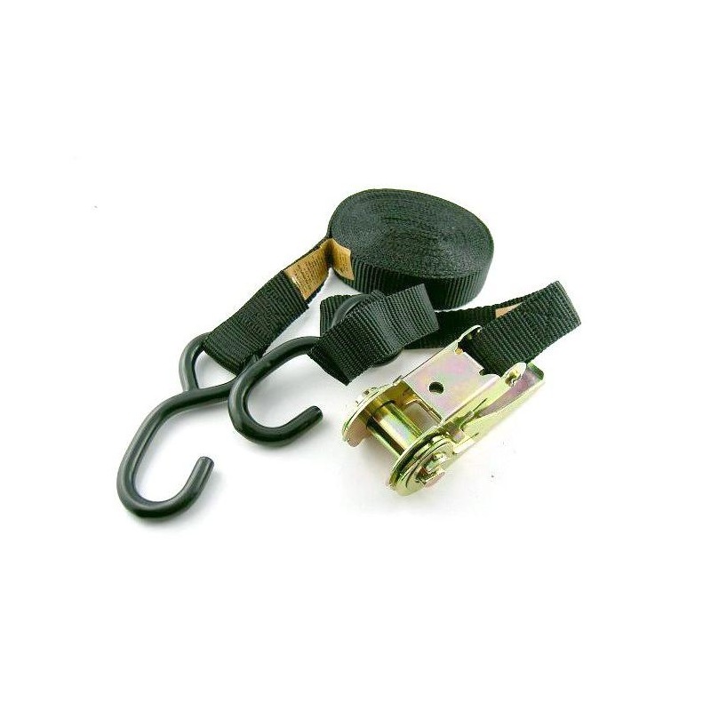 Sangle à cliquet à 2 crochets en S 5m x 25 mm de large