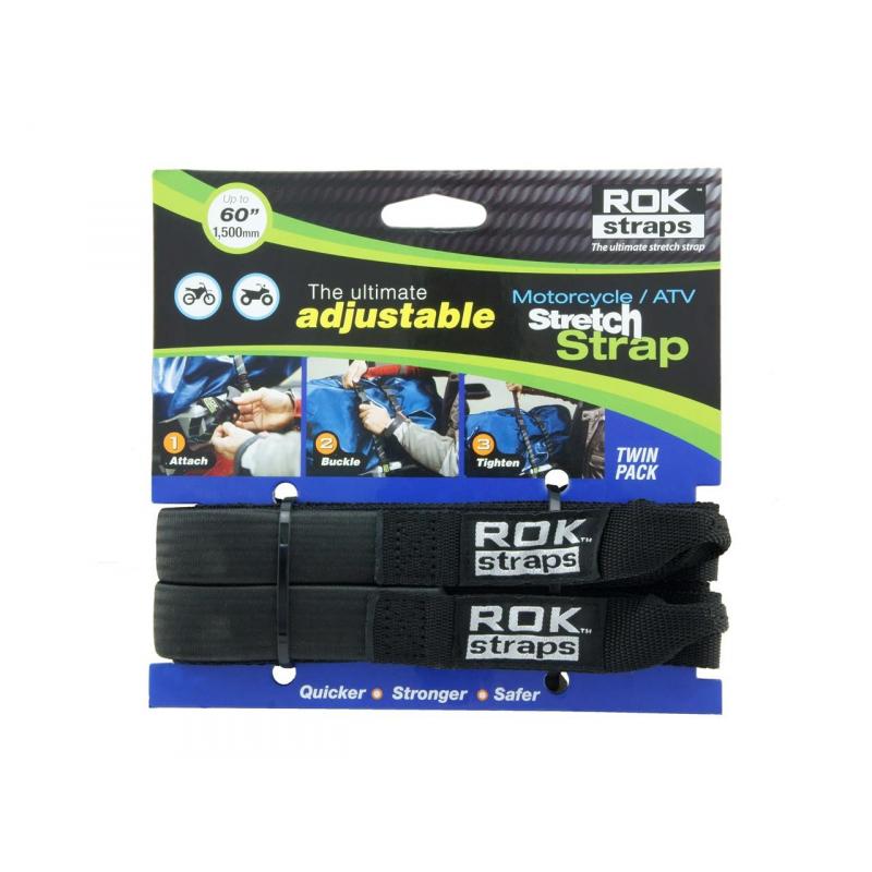 Sangles à clips Rok Stretch noires 150 cm