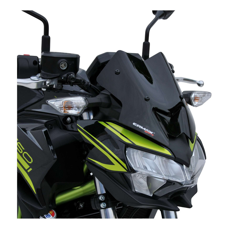 Saute-vent Ermax Hyperport 25 cm Kawasaki Z 650 20-25 noir satin opaqu
