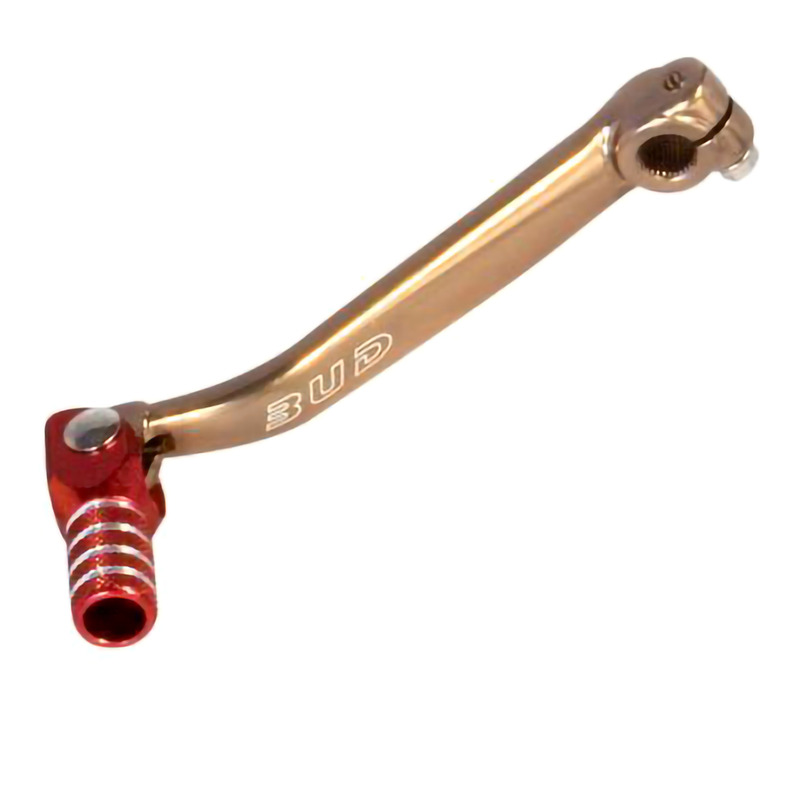 Sélecteur de Vitesse Repliable BUD RACING Alu Forgé Anodisé Rouge pour Honda 125 CR 87-07