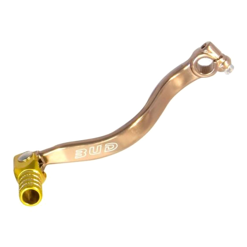 Sélecteur de Vitesse Repliable BUD RACING en Alu Forgé et Anodisé Or pour Suzuki 450 RMZ 08-24