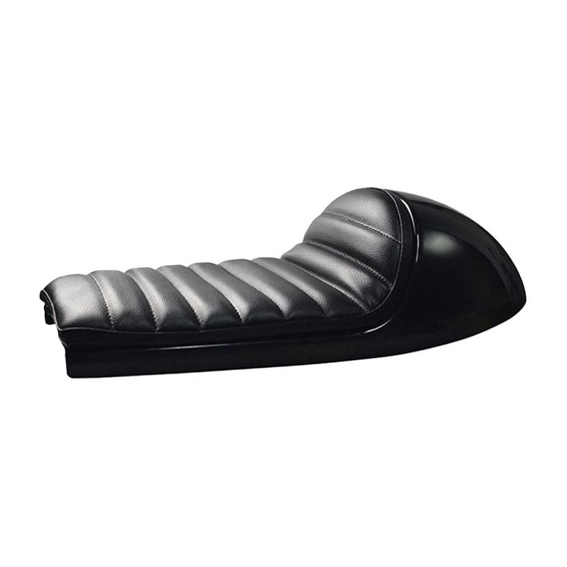 Selle Brazoline CafÃ© Racer 1 noire coque noire coutures droites noire