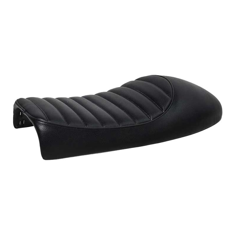 Selle Brazoline CafÃ© Racer 2 noire coutures droites noires