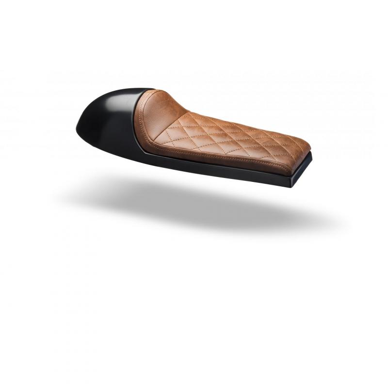 Selle cafe racer C. Racer PESCR1 fauve coutures marron