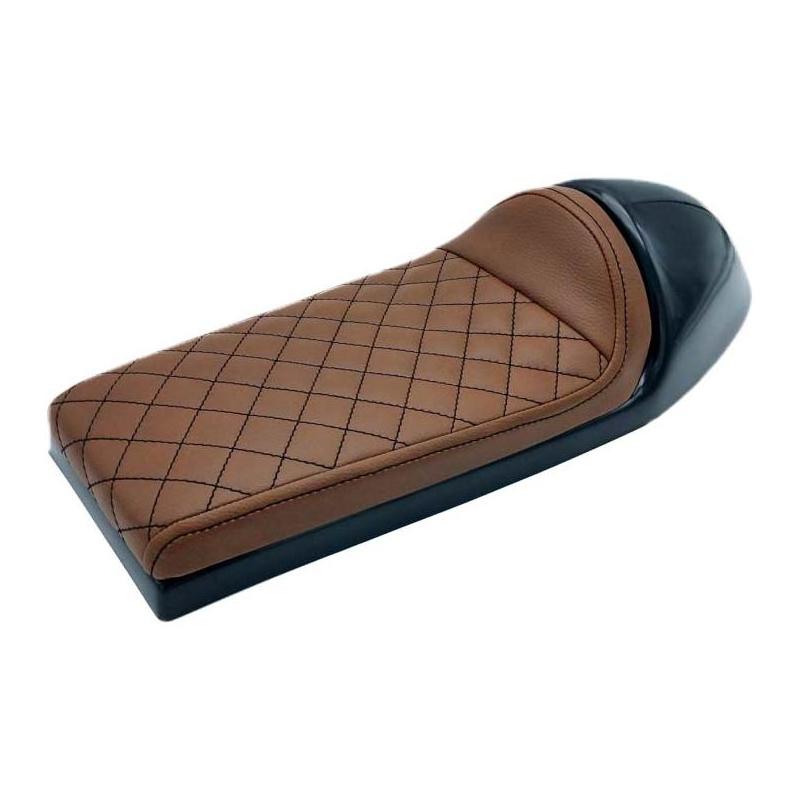 Selle café racer C. Racer SCR1FC marron foncé coutures horizontales