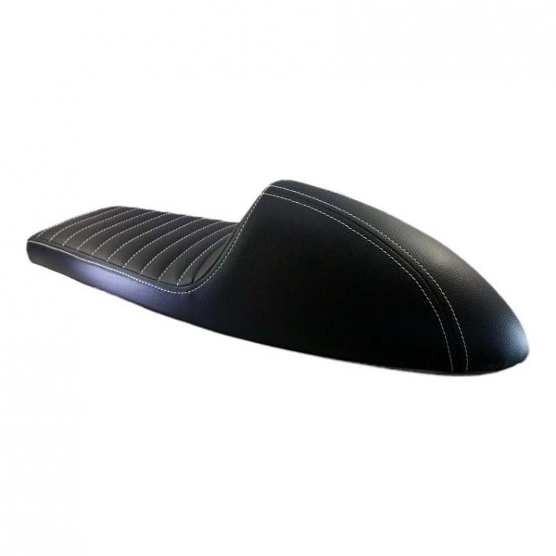 selle café racer C. Racer SCR2FC noire coutures droites blanches