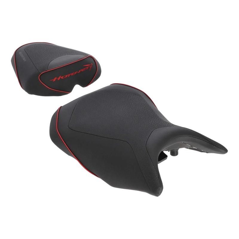 Selle confort complète Bagster SIT'N GO Honda CB 500/750 Hornet 23-26 noir/carbone/rouge
