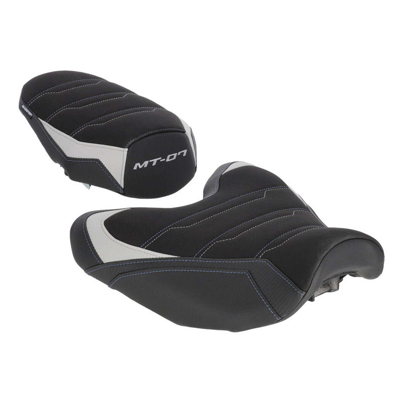 Selle confort complète Bagster SIT'N GO Yamaha MT-07 25-26 noir/nubuk/gris/coutures bleu celtique