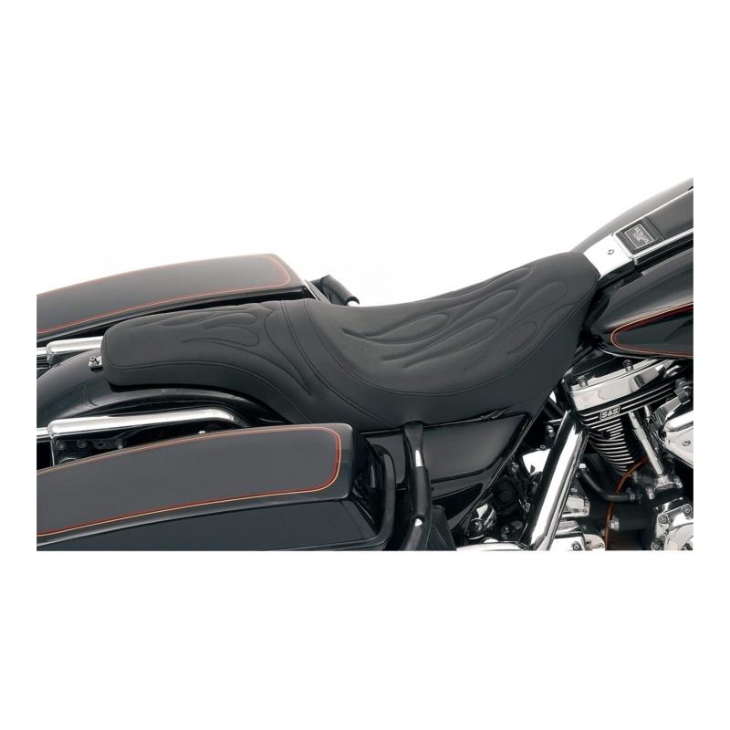Selle Drag Specialties Predator (coutures flammes) Harley Davidson Roa
