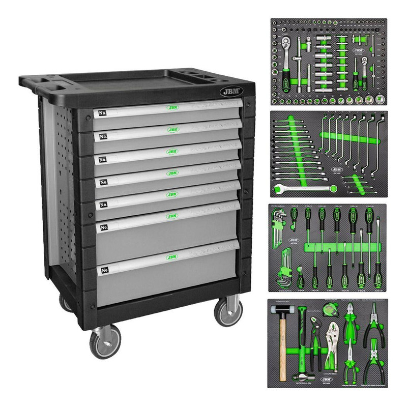 Servante dâ  outils JBM 7 tiroirs grise avec outils