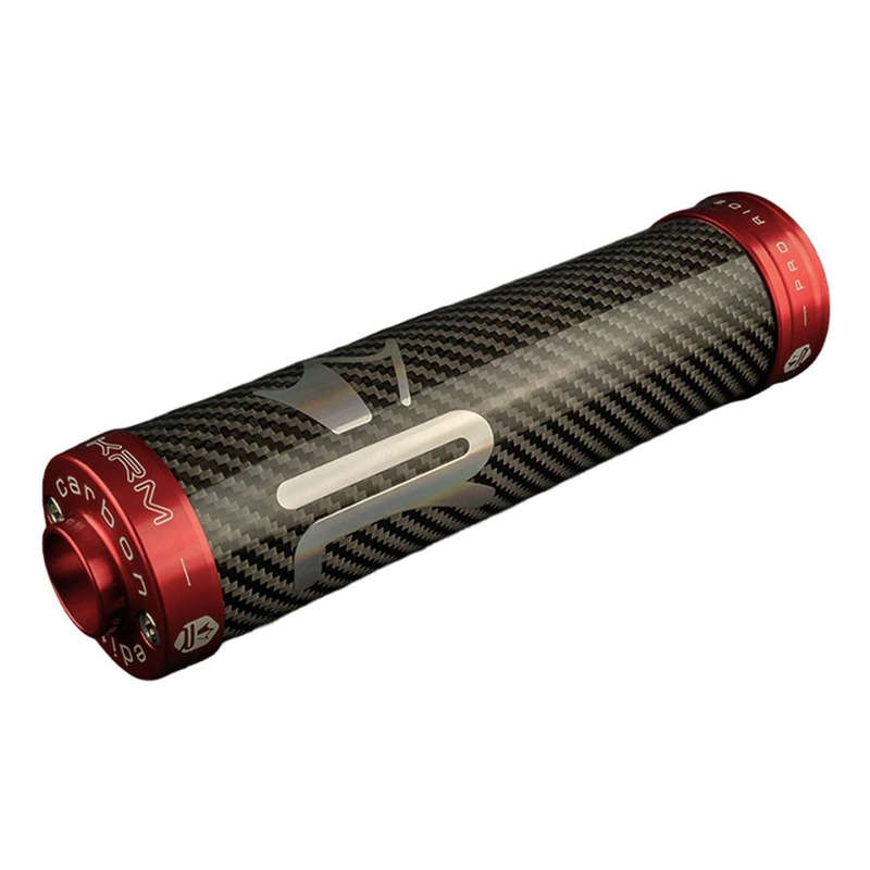 Silencieux d’échappement en Carbone holographique et rouge KRM Pro Ride 70-90cc