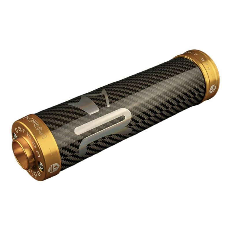 Silencieux d’échappement en Carbone holographique et or KRM Pro Ride 70-90cc