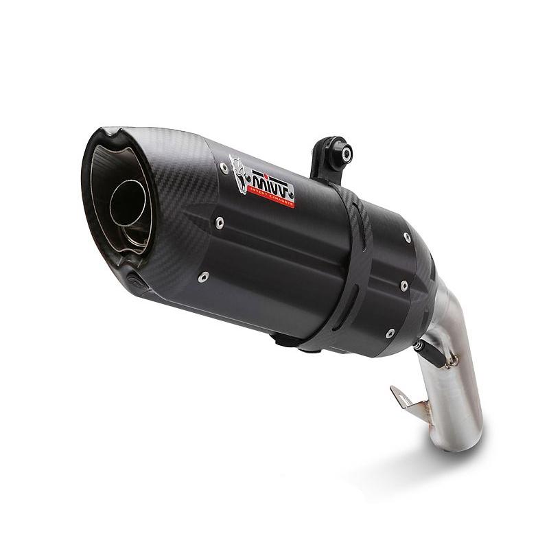 Silencieux double MIVV Suono Steel Black / casquette carbone Aprilia S