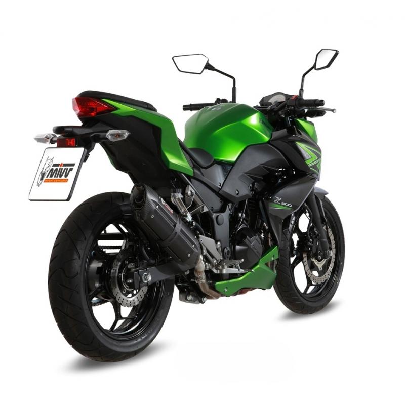 Silencieux homologué MIVV Suono acier noir Kawasaki Z300 15-