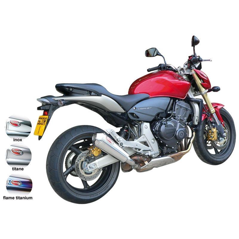 Silencieux Homologué Scorpion Power Cone Ovale Inox pour Honda CB600F