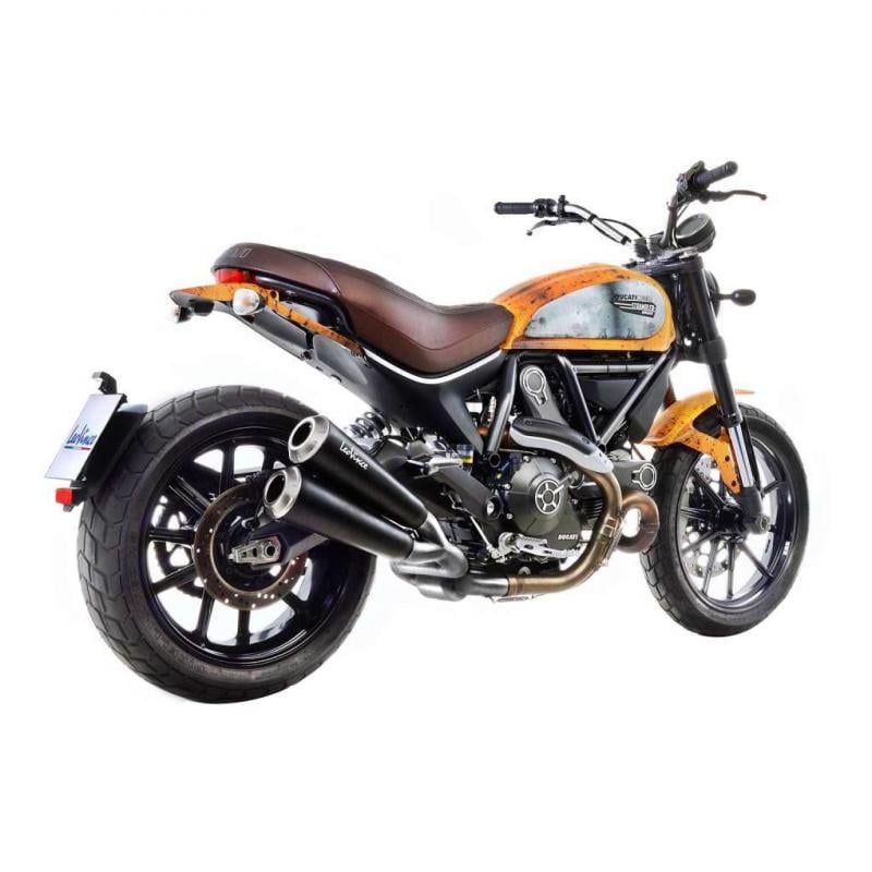 Silencieux Leovince GP Duals inox noir Ducati Scrambler Classic 800 17-20