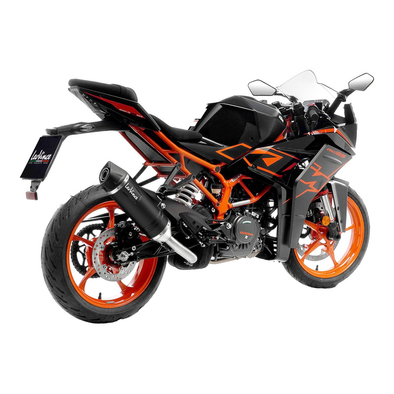 Silencieux Leovince LV One Evo inox noir casquette carbone KTM RC 125