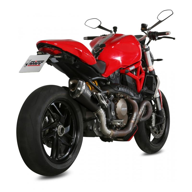 Silencieux Mivv Delta Race inox noir casquette carbone Ducati Monster