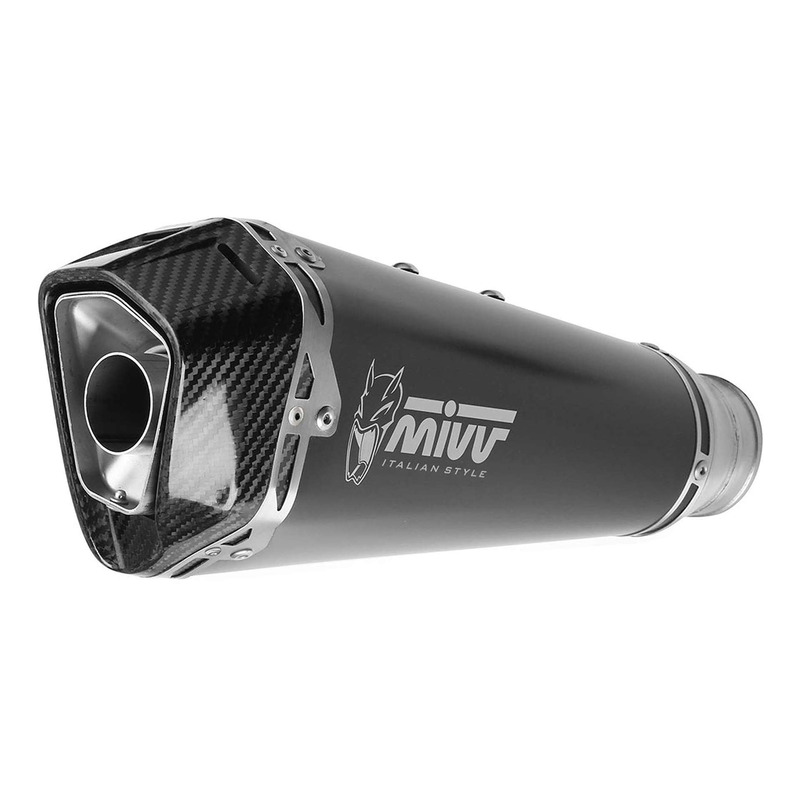 Silencieux universel Mivv Delta Race inox noir Ø55 coté droit
