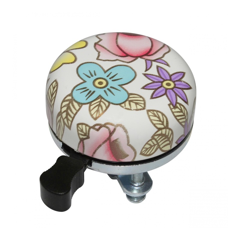 Sonnette vélo timbre Newton motif à fleur