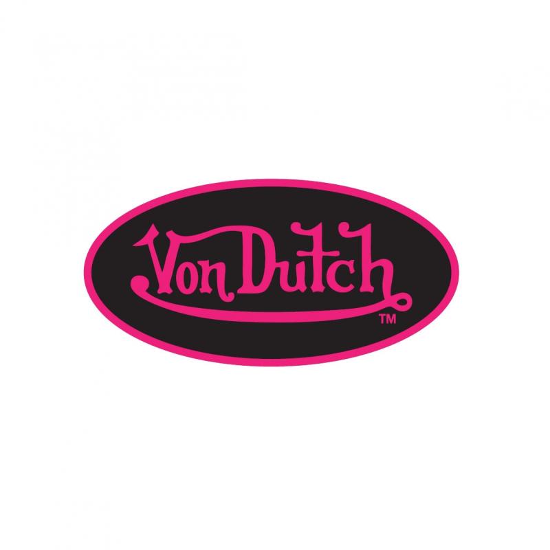 Sticker 8cm Von Dutch noir/rose
