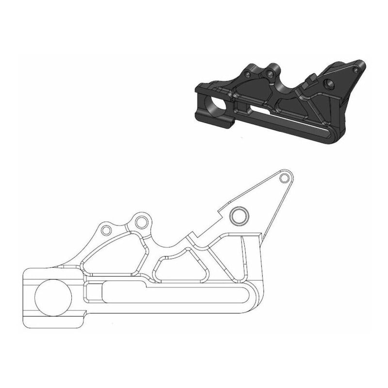 Support de déport d’étrier de frein AR noir (240mm) Moto-Master KTM SX-F 450 13-22