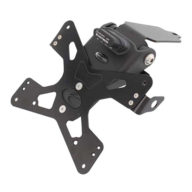 Support de plaque Evotech noir Aprilia Shiver 750 07-16