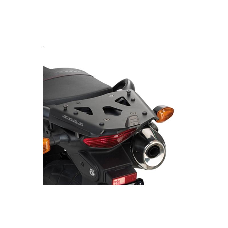 Support spécifique et platine en aluminium noir Kappa pour top case M