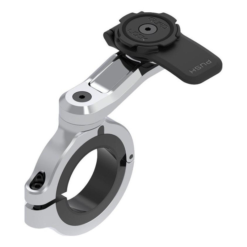 Support téléphone Quad Lock Pro chromé fixation guidon moto