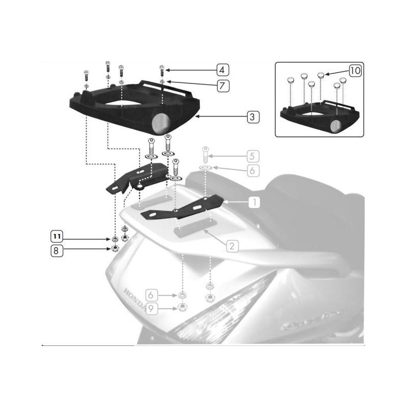 Support top case Givi Monolock Honda Silver Wing 400 06-09