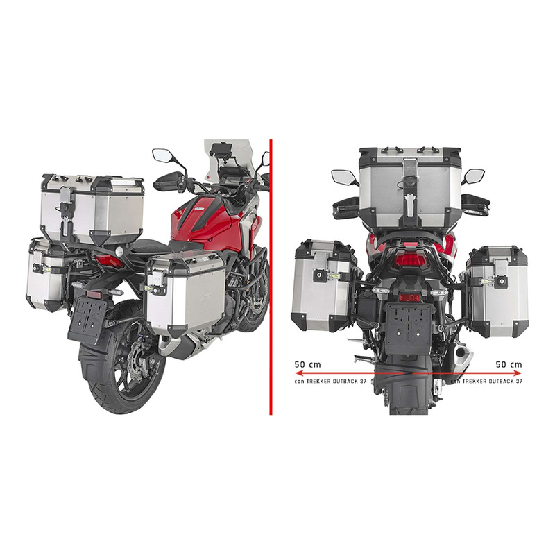 Supports de valises latérales Givi ONE-FIT (PLO) pour système Monokey Cam-Side Honda NC 750X 21-24