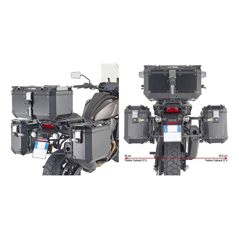 Supports de valises latérales Givi ONE-FIT (PLO) pour système Monokey Cam-Side HD 1250 Pan Am 21-24