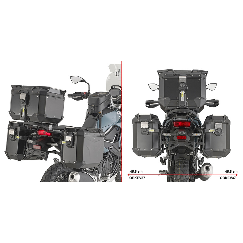 Supports de valises latérales Givi ONE-FIT(PLO) pour système Monokey Cam-Side Kawasaki KLE 500 2026