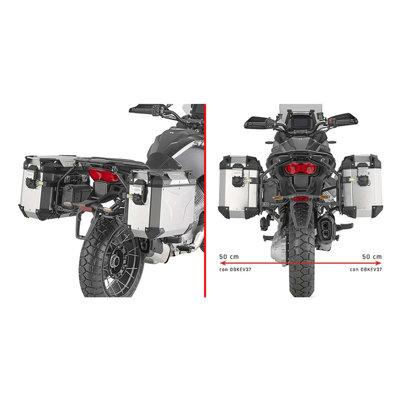 Supports de valises latérales Givi PL ONE-FIT pour système Monokey Cam-Side Moto Guzzi Stelvio 24-26