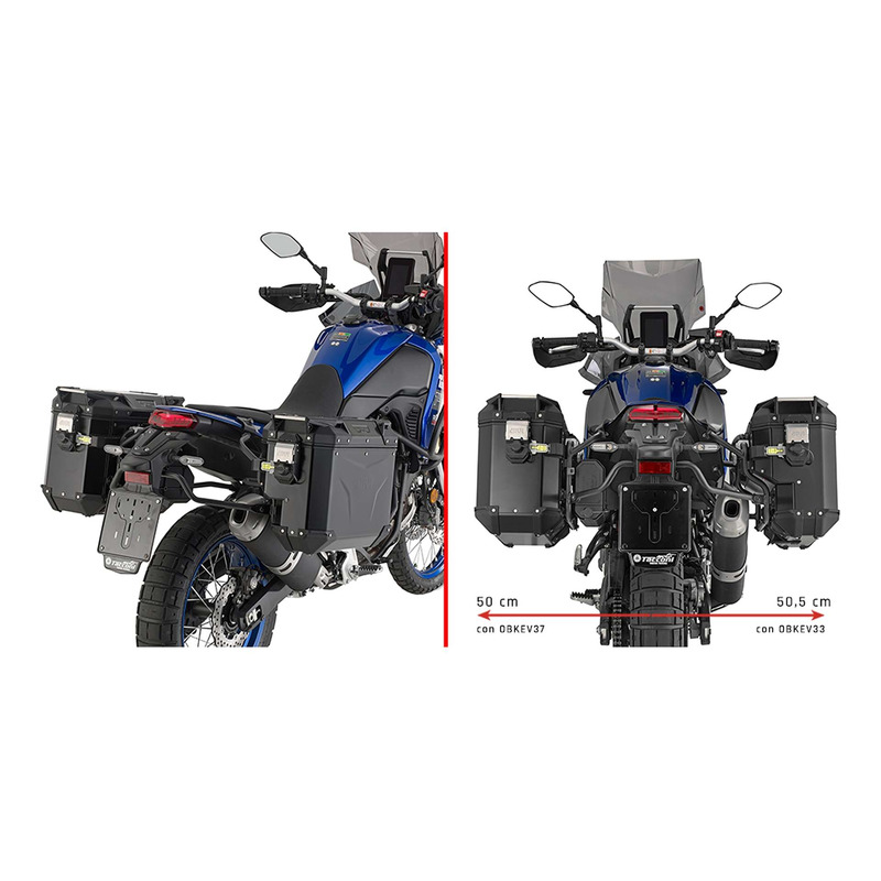 Supports valises Givi ONE-FIT(PLO) Monokey Cam-Side Trekker passage échappement Ténéré 700 19-24