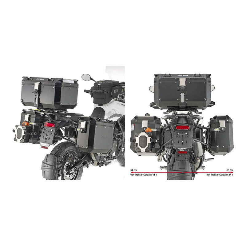 Supports valises Givi ONE-FIT(PLO) pour Monokey Cam-Side Trekker Triumph 900 Tiger 20-24