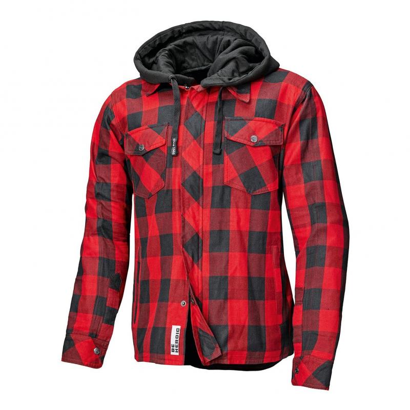 Sur-chemise textile à capuche Held Lumberjack II noir/rouge